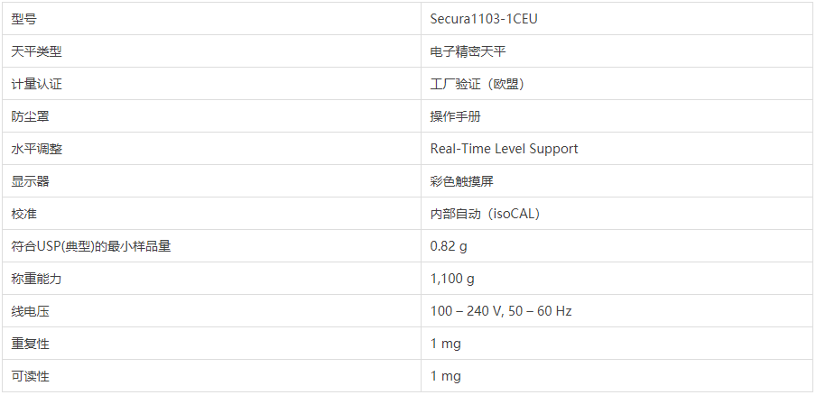 德国Sartorius赛多利斯Secura1103-1CEU电子天平_实验室电子天平_赛多利斯代理